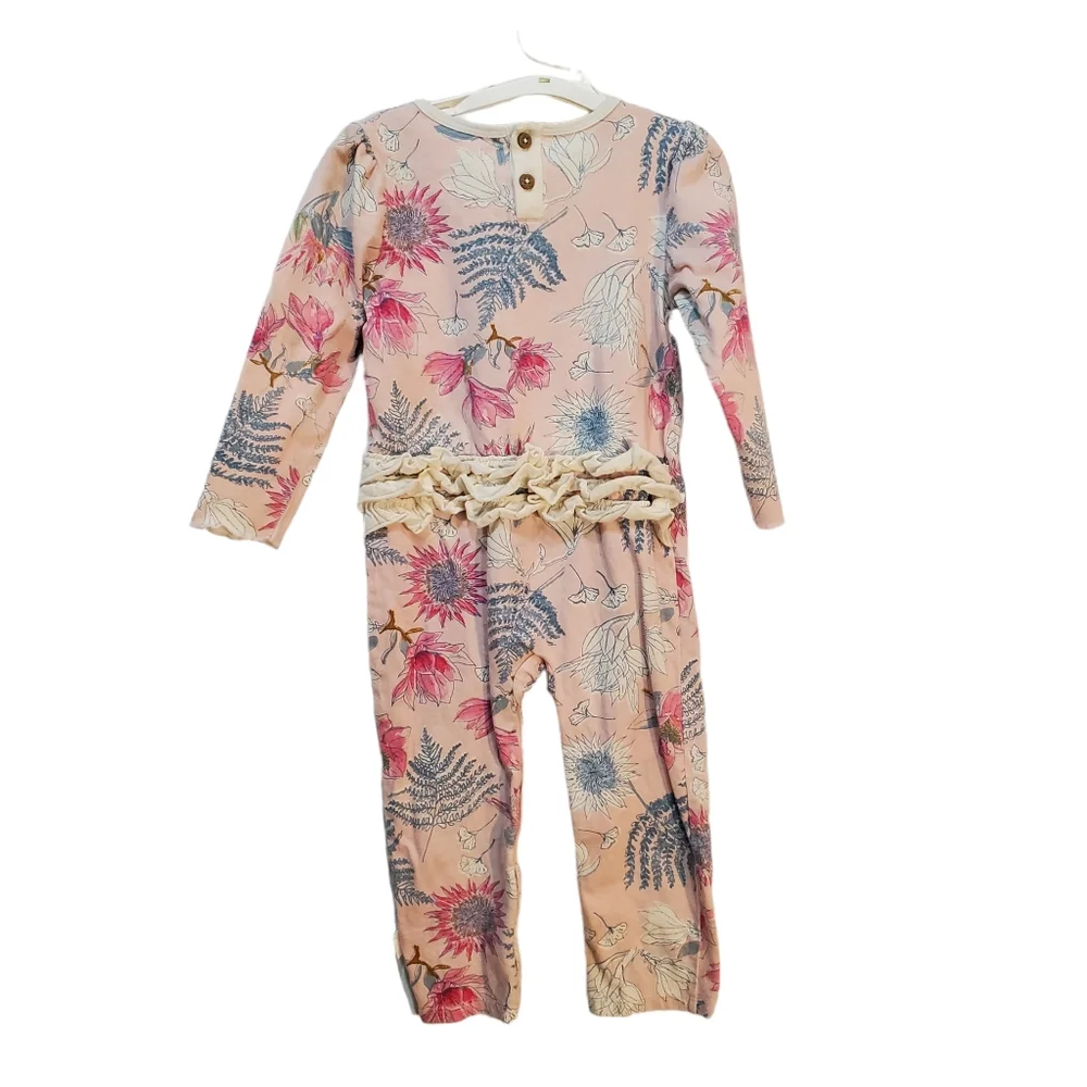Burt's Bees Organic Cotton Baby Girl Long Sleeve One‎ Piece Size 24M